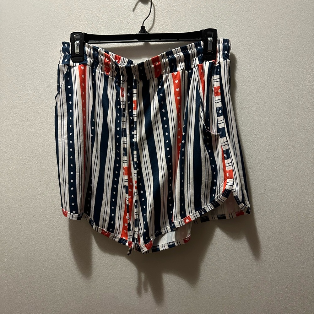 Striped Women's Shorts - Red, White, and Blue